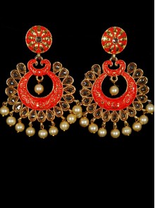 Reverse Ad Earrings With Meenakari Work